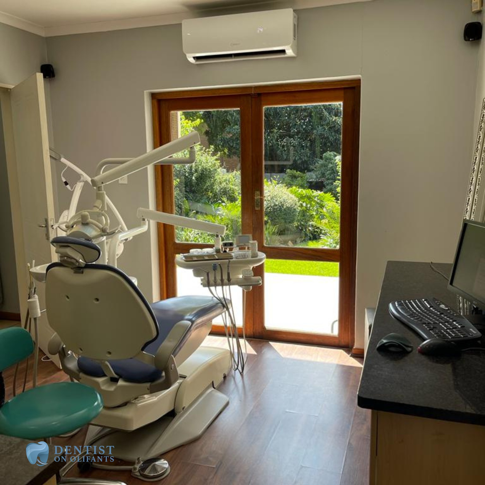 Dentist On Olifants practice interior with garden view
