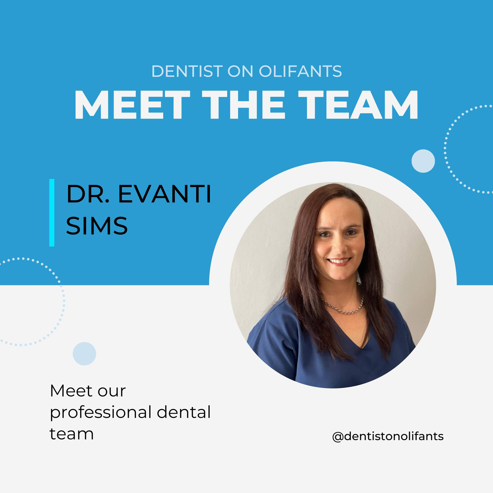 Dr. Evanti Sims - Principal Dentist at Dentist On Olifants
